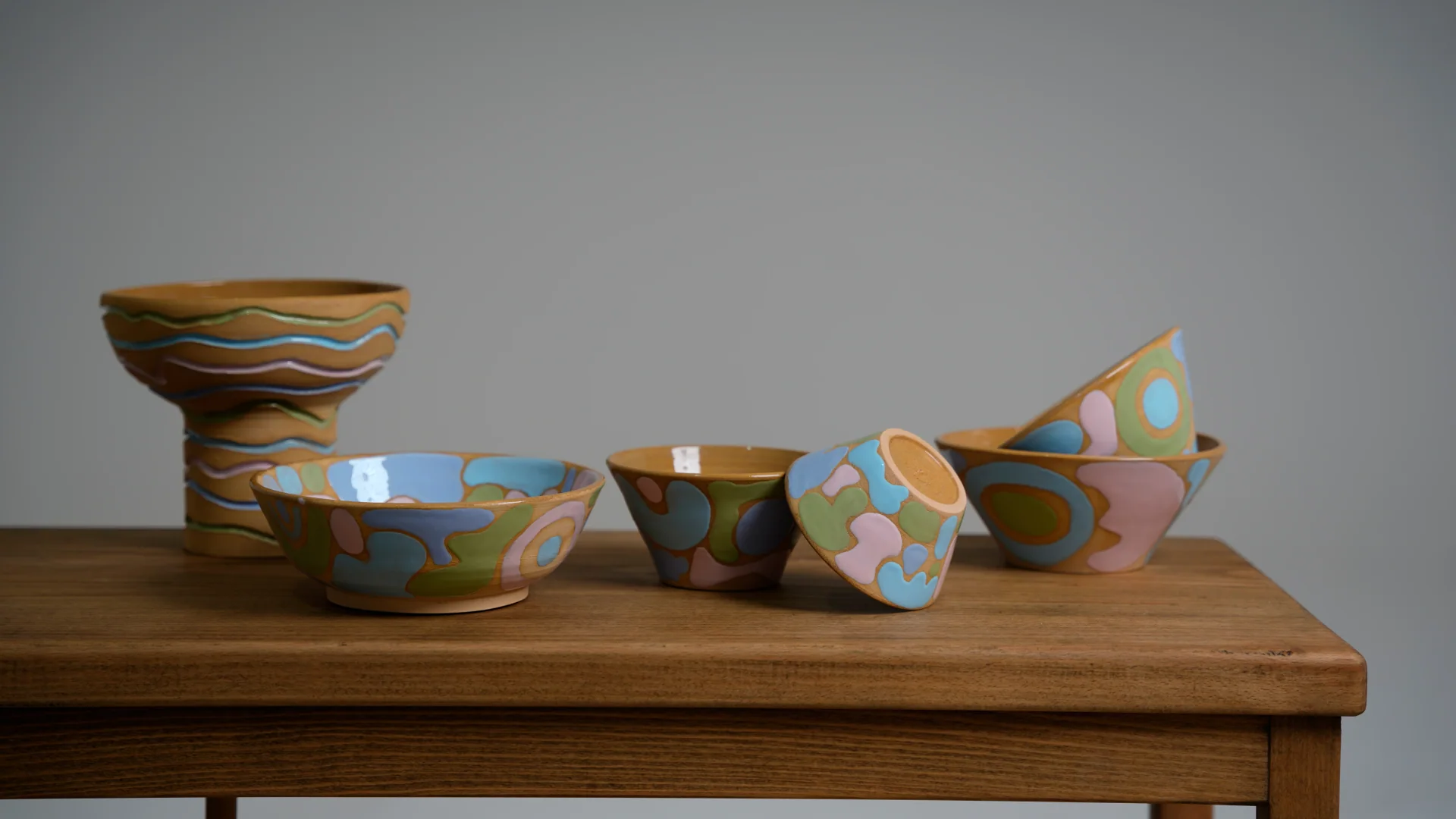 Colorful handcrafted serveware from the Palette collection